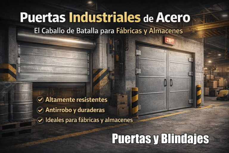 Puertas industriales de acero para fábricas y almacenes.